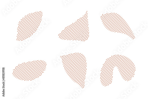 Blobs Fluid Shapes with Zig Zag Lins Set pictogram symbol visual illustration Set