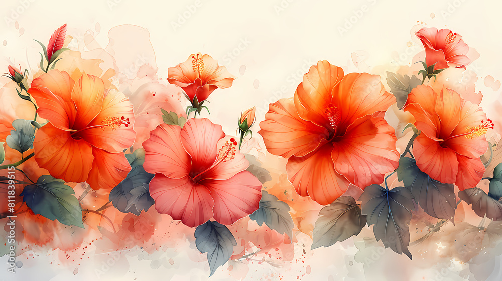 watercolor poppies background
