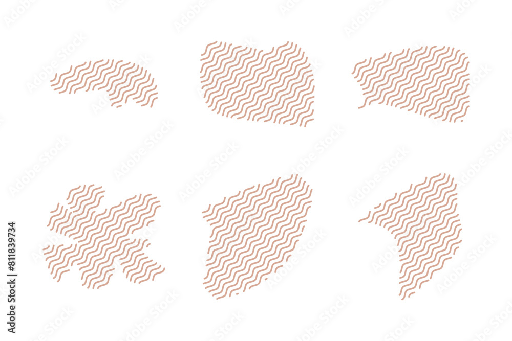 Blobs Fluid Shapes with Zig Zag Lins Set pictogram symbol visual illustration Set Blobs Fluid Shapes with Zig Zag Lins Set pictogram symbol visual illustration Set