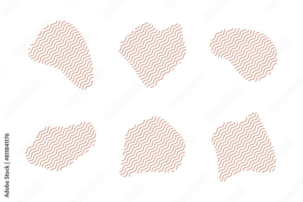 Blobs Fluid Shapes with Zig Zag Lins Set pictogram symbol visual illustration Set Blobs Fluid Shapes with Zig Zag Lins Set pictogram symbol visual illustration Set