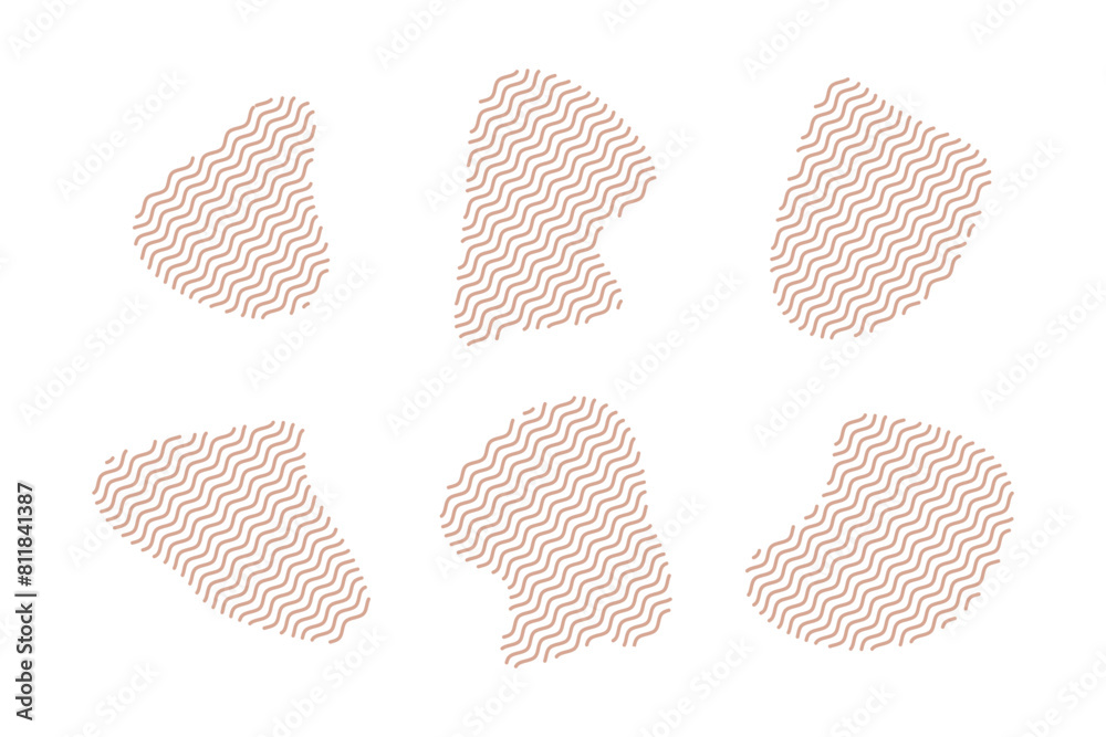 Blobs Fluid Shapes with Zig Zag Lins Set pictogram symbol visual illustration Set Blobs Fluid Shapes with Zig Zag Lins Set pictogram symbol visual illustration Set