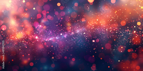 Holographic neon background Wallpaper Defocused Fluorescent Bokeh Background With Magenta And Pink Glow Christmas and New Year feast Festive lights glitter dust in a rainbow of shades  © Muhammad
