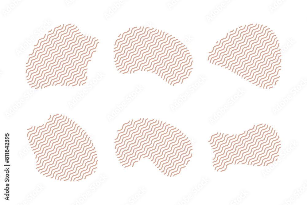 Blobs Fluid Shapes with Zig Zag Lins Set pictogram symbol visual illustration Set Blobs Fluid Shapes with Zig Zag Lins Set pictogram symbol visual illustration Set