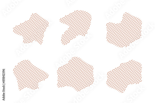 Blobs Fluid Shapes with Zig Zag Lins Set pictogram symbol visual illustration Set