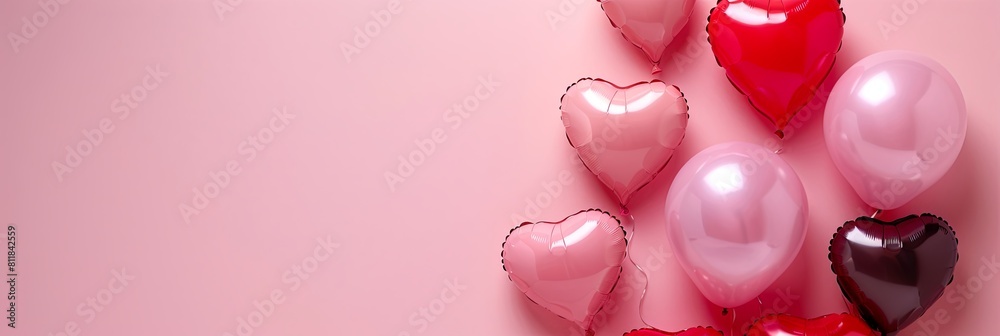 Soaring Hearts: Pink and Red Balloon Romance Soaring Hearts: Pink and Red Balloon Romance