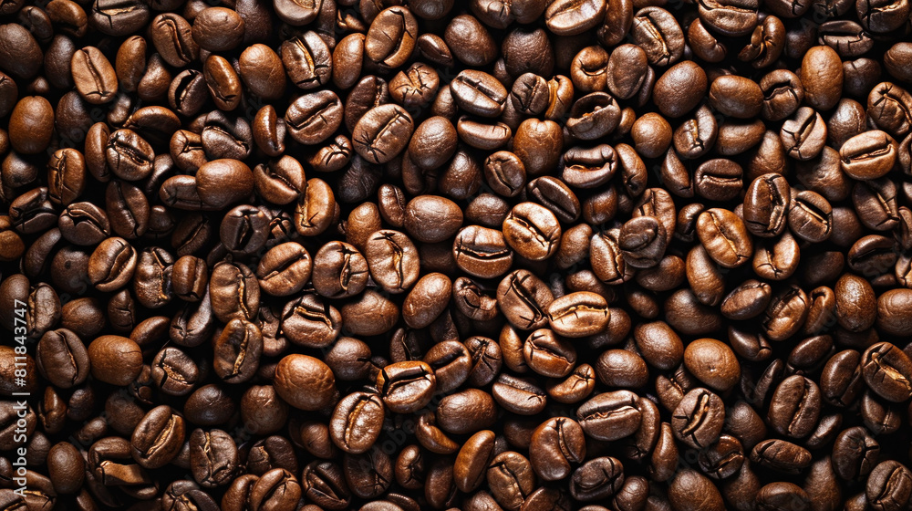 Fototapeta premium Roasted coffee beans in a pile