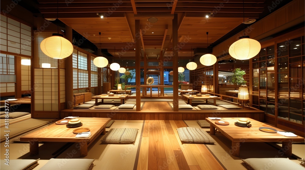 The restaurant is arranged in Japanese style.