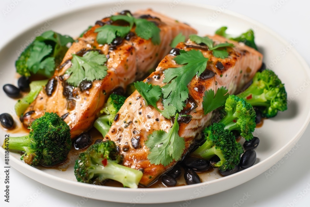 Delectable Hoisin Skillet Salmon with Fresh Cilantro and Black Beans Delectable Hoisin Skillet Salmon with Fresh Cilantro and Black Beans