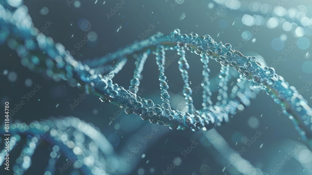 3D render of a double helix DNA structure on a dark blue background, in the style of an abstract scientific illustration. The double helix DNA strand is rendered in a minimalist, almost wireframe styl 3D render of a double helix DNA structure on a dark blue background, in the style of an abstract scientific illustration. The double helix DNA strand is rendered in a minimalist, almost wireframe styl