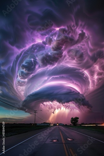 Superzelle / Gewitterfront mit vielen Blitzen, Wetterfotografie  photo