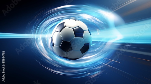 A football spinning, with a fast pace
