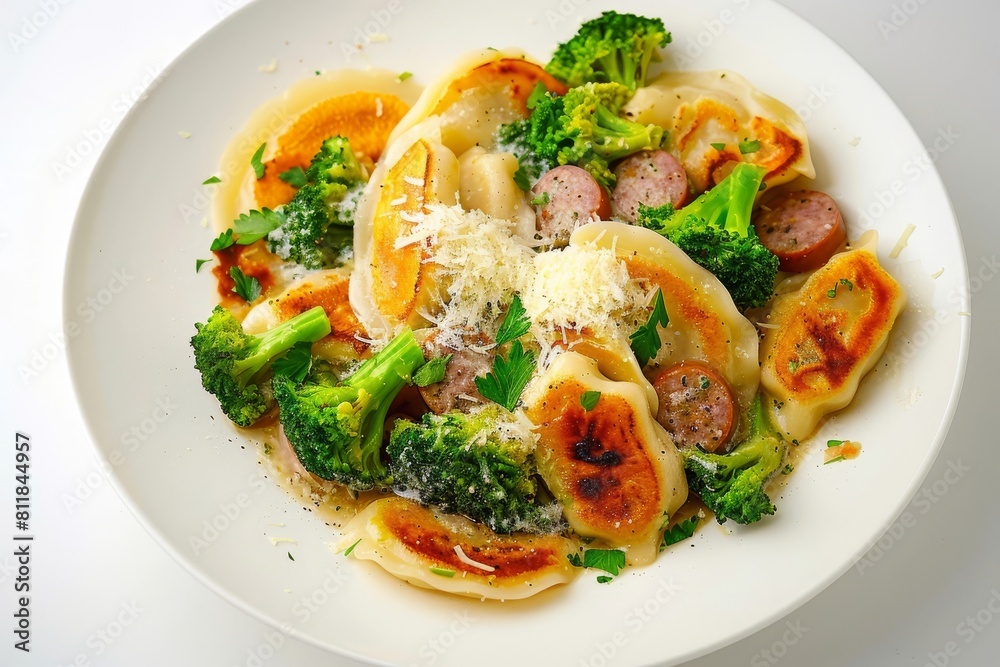 Flavorful Pierogies with Sausage, Broccoli, and Savory Broth Flavorful Pierogies with Sausage, Broccoli, and Savory Broth