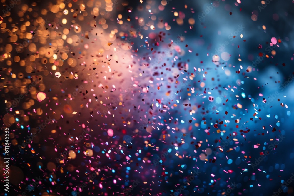 A vibrant abstract image of colorful bokeh and glitter, representing celebration and festivity