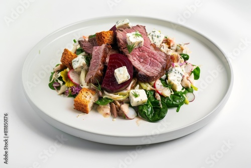 10-Minute Beef-and-Beet Salad with Creamy Horseradish Dressing