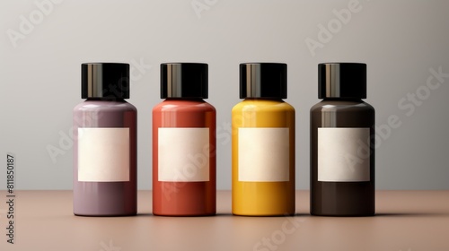 Cosmetic bottles 3D render mockup. Cosmetic bottle set 3D render. 3d beauty bottle mockup. Plastic package for shower cream. Cosmetic bottles. Cosmetics product line mockup