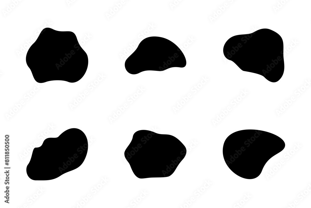 Abstract Blobs liquid and fluid shape pictogram symbol visual illustration Set