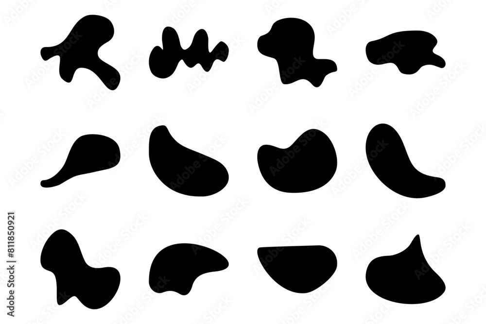 Abstract Blobs liquid and fluid shape pictogram symbol visual illustration Set Abstract Blobs liquid and fluid shape pictogram symbol visual illustration Set