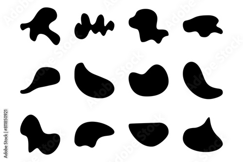 Abstract Blobs liquid and fluid shape pictogram symbol visual illustration Set photo