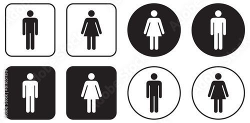 Girls and boys restroom sign. men and women restroom icon. toilet icon sign symbol. vector illustration.