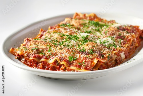 Savory 1-2-3 Lasagna with Slow-Simmered Basic Red Sauce and Browned Parmesan