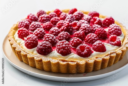 Delicious Almond Tart with Fresh Raspberries and Red Currant Glaze