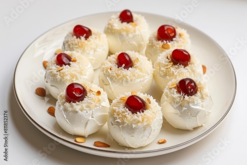 Winter Delight: Almond Snowballs with Cherries and Coconut