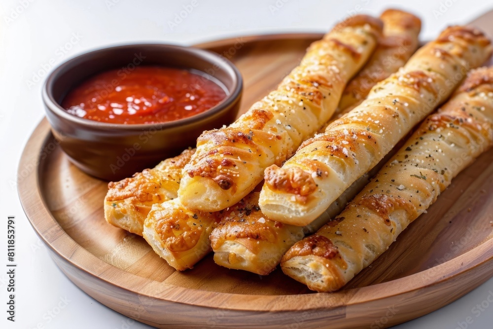 Freshly Baked Breadsticks with Buttery Goodness and Savory Dipping Sauce Freshly Baked Breadsticks with Buttery Goodness and Savory Dipping Sauce
