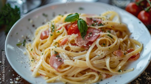 pasta with ham and tomato