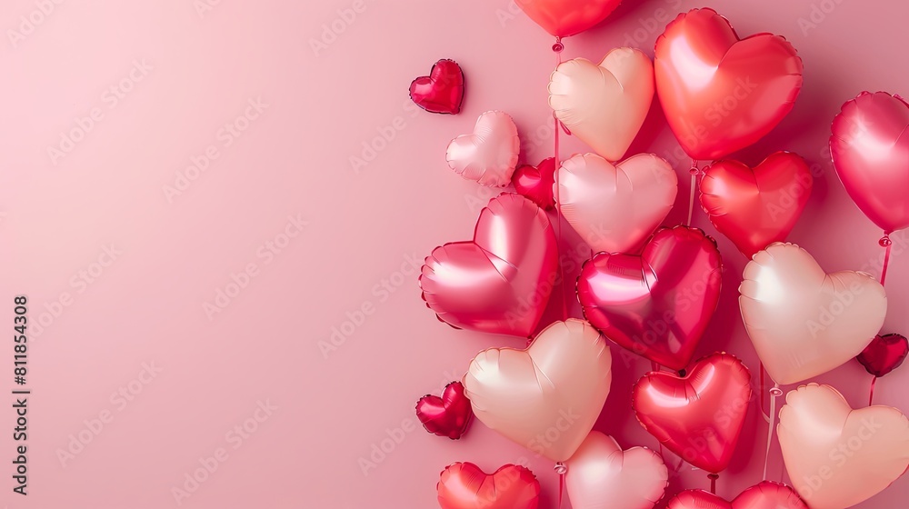 Soaring Hearts: Pink and Red Balloon Romance
