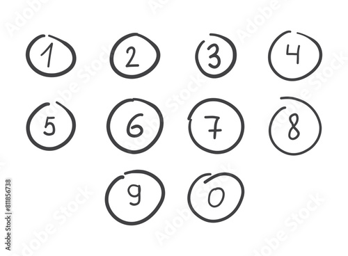Numbers icon in hand drawn style. Number vector illustration on isolated background. Characters sign business concept.