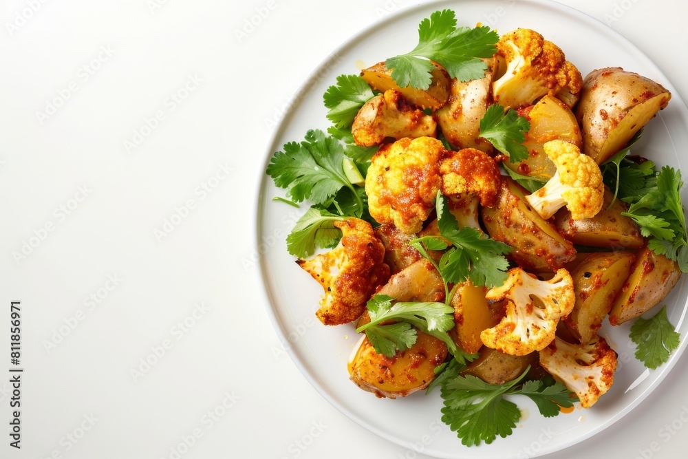 Vibrant Aloo Gobi with Crisp Cauliflower Florets Vibrant Aloo Gobi with Crisp Cauliflower Florets