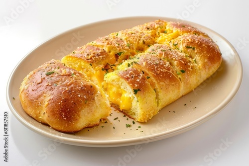 Delectable Stuffed Cheesy Bread with Cornmeal-Crusted Exterior