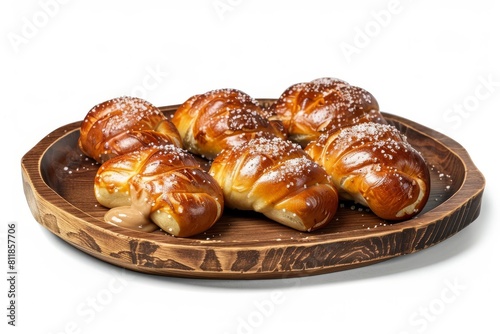 Mouthwatering Soft Pretzels with Glistening Salt Crystals and Sweet and Tangy Dip