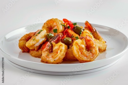 Cajun Popcorn Shrimp with Roasted Red Peppers and Zesty Pepperoncini