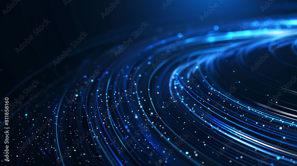 A blue circle with a lot of light shining on it