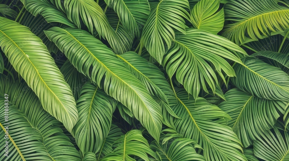 Tropical green leaves background Tropical green leaves background