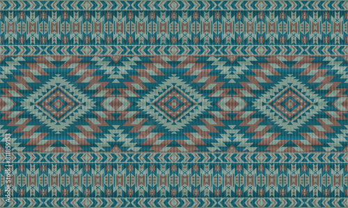 American tribal ethnic native pattern.Traditional Navajo,Aztec,Apache,Southwest and Mexican style fabric pattern.Abstract vector motifs pattern.For fabric,clothing,blanket,carpet,woven,wrap,decoration
