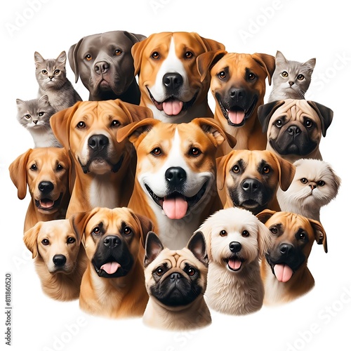 Many dogs and cats image art art has illustrative meaning card design illustrator. © annise