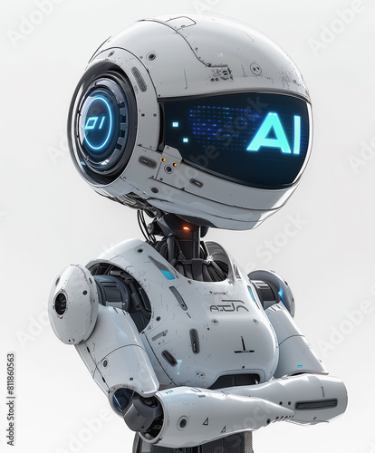 Advanced White AI Robot with Dynamic Poses