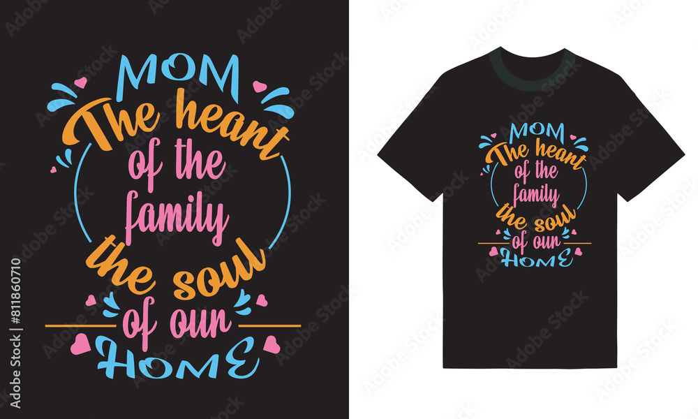Fototapeta premium Happy mother's day t-shirt design, mothers day gift, mother's day t-shirt vector