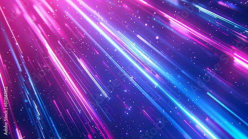 A colorful, neon-lit background with a purple and blue gradient. The background is filled with a lot of small, colorful dots that create a sense of movement and energy. Scene is vibrant and dynamic