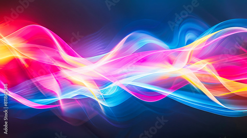 An abstract smooth  vibrant  dynamic wave of light