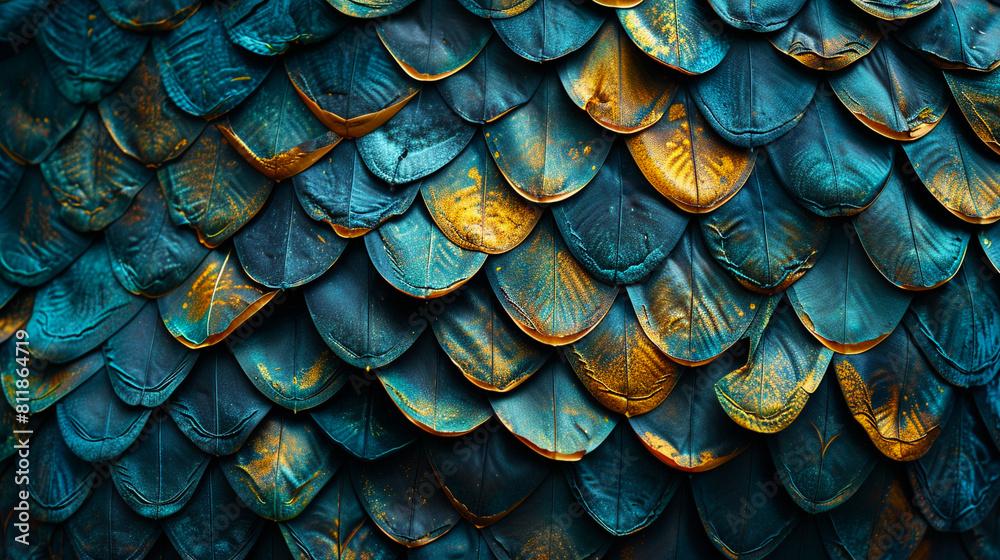 Beautiful rainbow scales wallpaper pattern.
