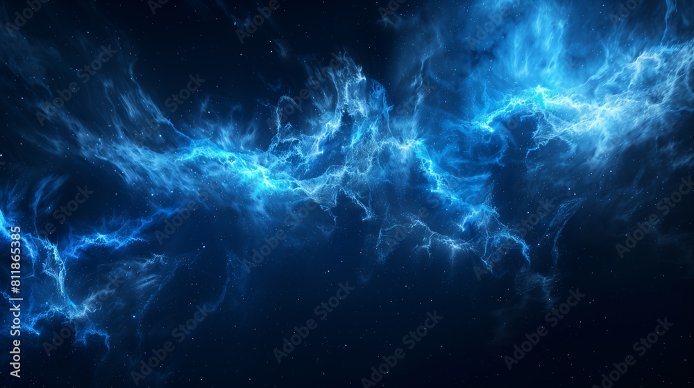 A blue galaxy with a long blue line