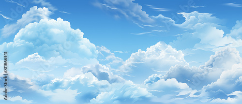Cloud Formations in a Blue Sky Panorama
