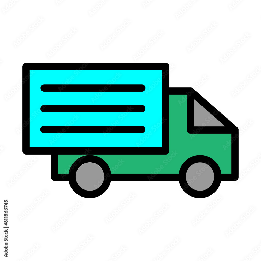 Icecream Truck Line Filled Icon Design Icecream Truck Line Filled Icon Design