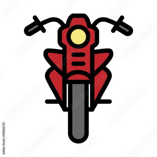 Motorcycle Line Filled Icon Design photo