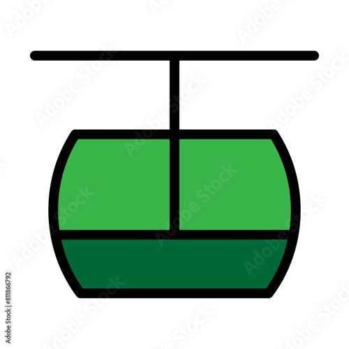 Cable car Line Filled Icon Design