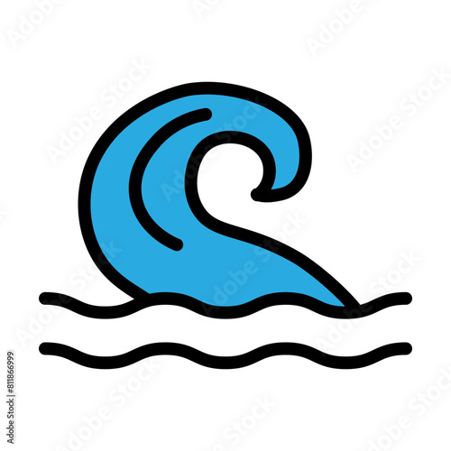 sea strom Line Filled Icon Design