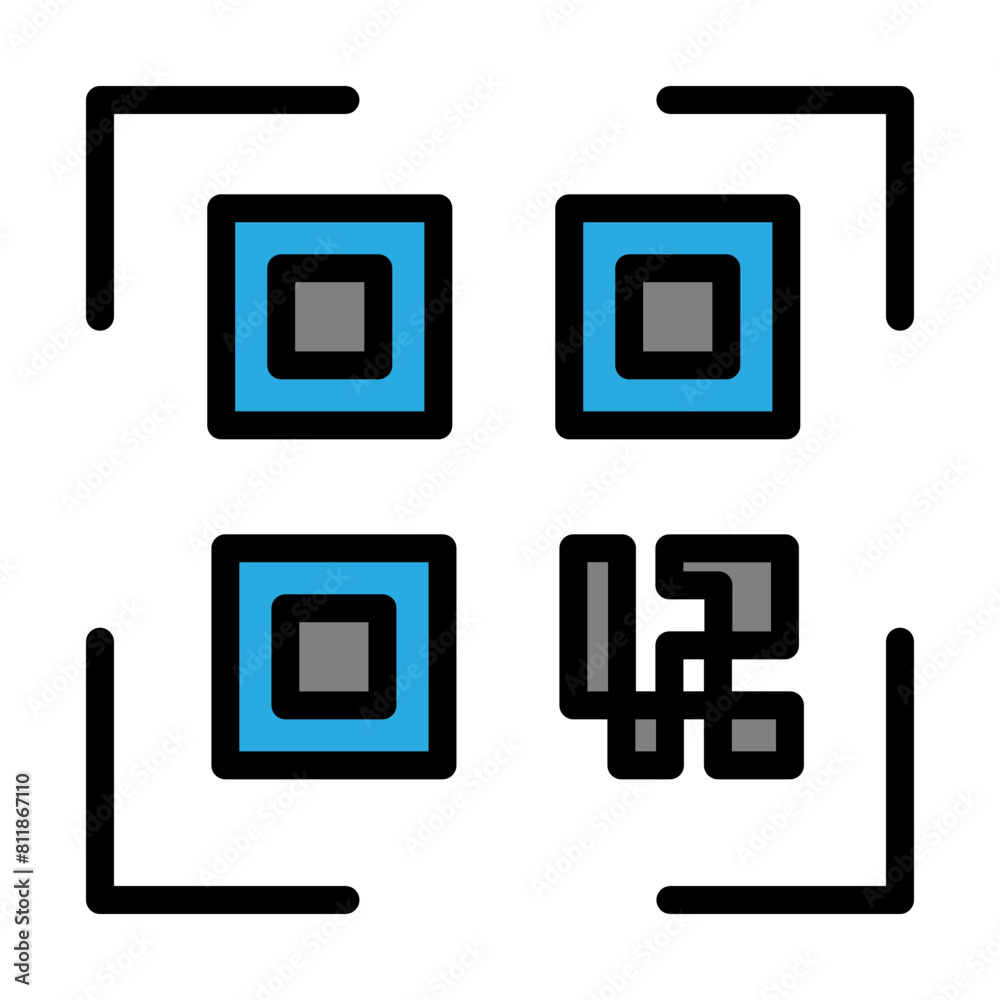 QR code Line Filled Icon Design QR code Line Filled Icon Design